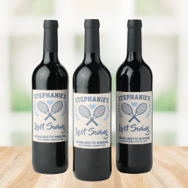 Last Swing Tennis Country Club Bachelorette Weinetikett