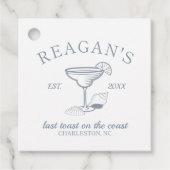 "Last Toast on Coast" Beach Junggeselinnen-Abschie Geschenkanhänger (Vorderseite)