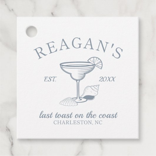 "Last Toast on Coast" Beach Junggeselinnen-Abschie Geschenkanhänger (Vorderseite)