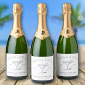 "Last Toast on Coast" Beach Junggeselinnen-Abschie Schaumweinetikett