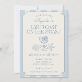Last Toast on the Coast Bachelorette Itinerary and Einladung