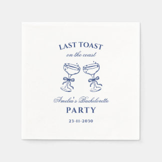 Last Toast on the Coast Bachelorette Party Napkins Serviette