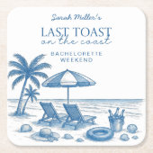 Last Toast on the Coast Beach Bachelorette Party  Rechteckiger Pappuntersetzer (Vorderseite)
