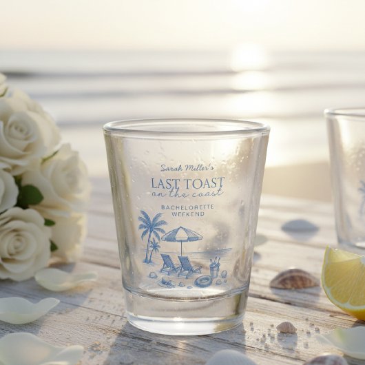 Last Toast on the Coast Beach Bachelorette Party Schnapsglas