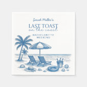 Last Toast on the Coast Beach Bachelorette Party  Serviette (Vorderseite)