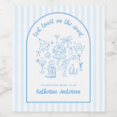 Last Toast on the Coast Beach Blue Bachelorette Weinetikett (Einzelnes Label)