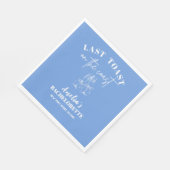 Last toast on the coast blue bachelorette party  serviette (Ecke)