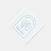 Last Toast on the Coast Blue Stripes Beach  Serviette (Ecke)