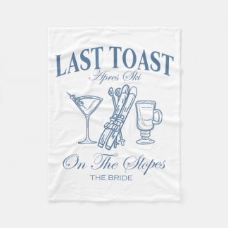 Last toast on the slopes bachelor skiing bridal fleecedecke
