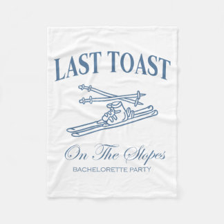 Last toast on the slopes bachelor skiing bridal fleecedecke