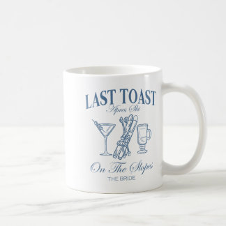 Last toast on the slopes bachelor skiing bridal kaffeetasse