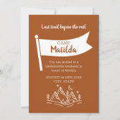 Last Trail Before The Trail Camping Bachelorette Einladung (Vorderseite)