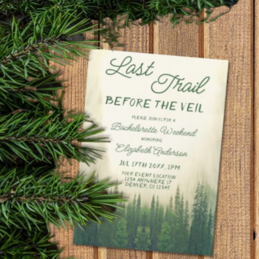 Last Trail Before The Veil Bachelorette Einladung