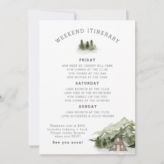 Last Trail Before The Veil Bachelorette Weekend Einladung (Rückseite)