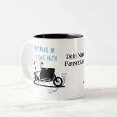 Lastenfahrrad Albtraum, Cargo e-bike nightmare Zweifarbige Tasse (Vorderseite Links)