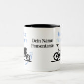 Lastenfahrrad Albtraum, Cargo e-bike nightmare Zweifarbige Tasse (Mittel)