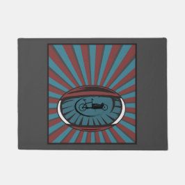 Lastenrad im Auge mit Strahlen Fußmatte