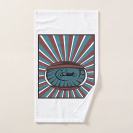 Lastenrad im Auge mit Strahlen Handtuch