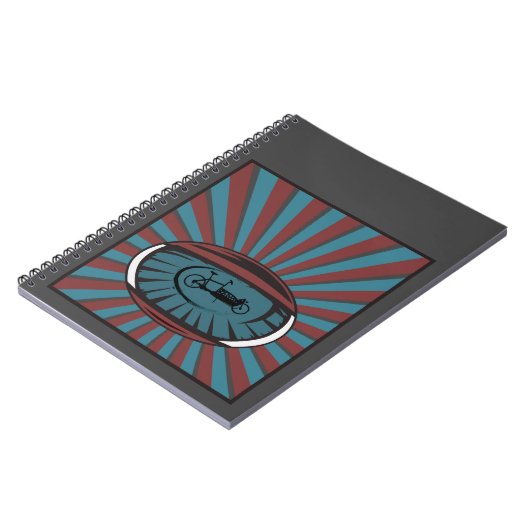 Lastenrad im Auge mit Strahlen Notizblock (Linke Seite)