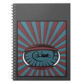 Lastenrad im Auge mit Strahlen Notizblock (Vorderseite)
