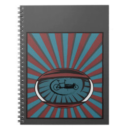 Lastenrad im Auge mit Strahlen Notizblock