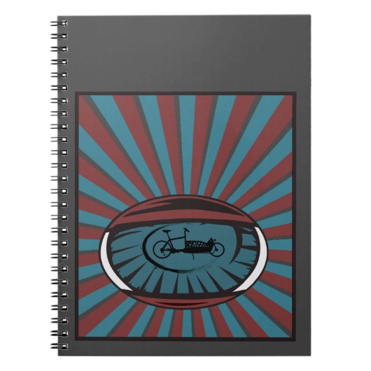 Lastenrad im Auge mit Strahlen Notizblock (Vorderseite)