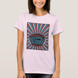 Lastenrad im Auge mit Strahlen T-Shirt