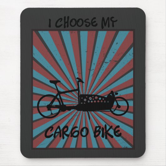 Lastenrad im Auge mit Strahlen und Spruch Mousepad (Vorne)