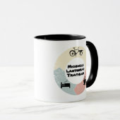 Lastenrad Triathlon, eat sleep, personalisiebar Tasse (VorderseiteRechts)