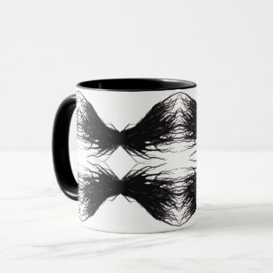 Laster Abstrakt Schwarze Flügel Alkohol-Tinten-Kun Tasse
