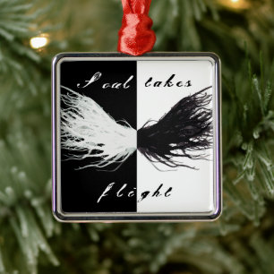 Laster und Tugenden Schwarz-weiße Alkohol-Tinten-K Ornament Aus Metall