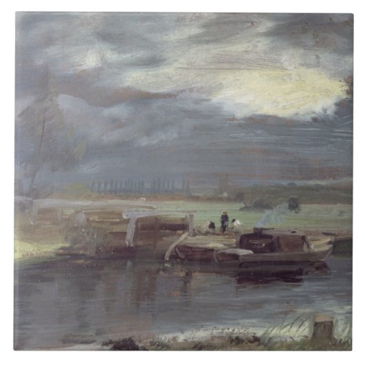 Lastkähne John Constables | auf dem Stour mit Fliese (Vorderseite)