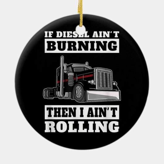 Lastkraftwagen 18 Lastkraftwagenfahrer Keramik Ornament (Hinten)