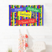 Lastkraftwagen, Autos, Traktoren und Verkehrszeich Banner (Insitu)