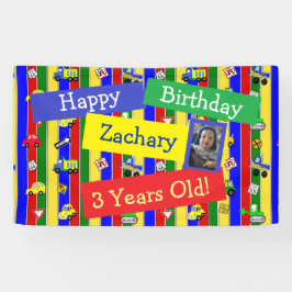 Lastkraftwagen, Autos, Traktoren und Verkehrszeich Banner