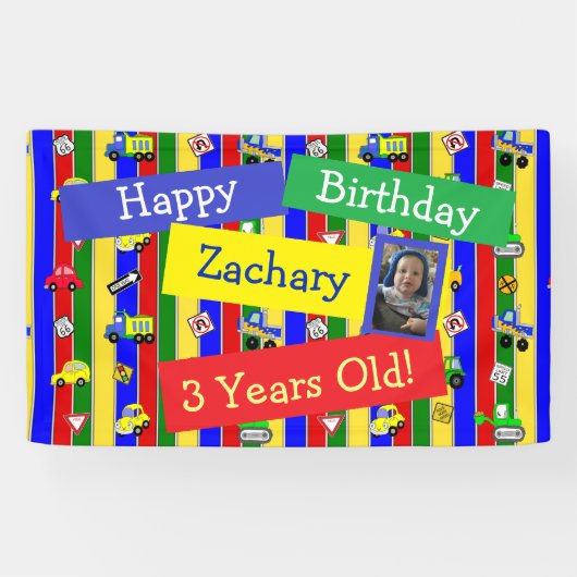 Lastkraftwagen, Autos, Traktoren und Verkehrszeich Banner (Horizontal)