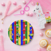 Lastkraftwagen, Autos, Traktoren und Verkehrszeich Pappteller (Party)