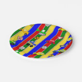 Lastkraftwagen, Autos, Traktoren und Verkehrszeich Pappteller (Schrägansicht)