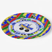 Lastkraftwagen, Autos, Traktoren und Verkehrszeich Pappteller (Schrägansicht)