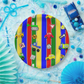 Lastkraftwagen, Autos, Traktoren und Verkehrszeich Pappteller (Party)