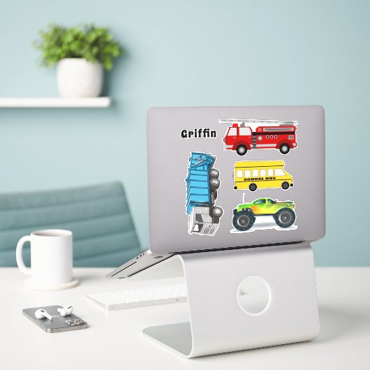Lastkraftwagen Busboys Name Template Shaped Sticke Aufkleber (Laptop auf Schreibtisch)