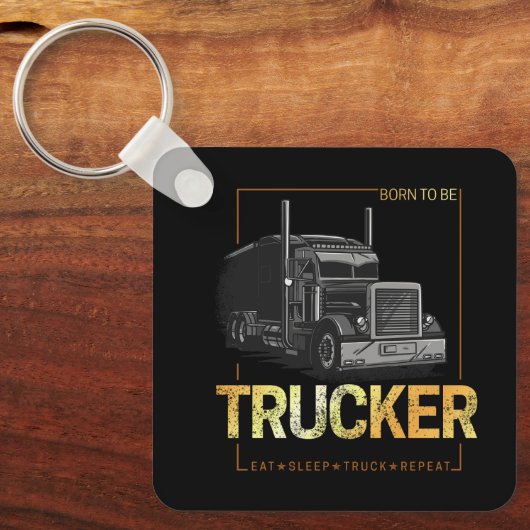 Lastkraftwagen, der Geboren als Lastwagenfahrer Vi Schlüsselanhänger (Vorderseite)