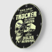 Lastkraftwagen mit Wutproblemen Schädel Große Wanduhr (Winkel)