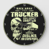 Lastkraftwagen mit Wutproblemen Schädel Große Wanduhr (Vorderseite)