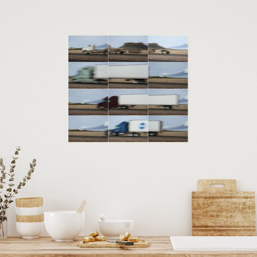 Lastkraftwagen Poster (Küche)