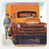 Lastkraftwagen Quadratischer Aufkleber (Vorderseite)