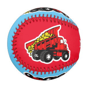 Lastkraftwagen rot Name der Jungen personalisier Baseball
