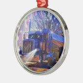 Lastkraftwagen Tanker Lkw Schwertransporte Geschen Silbernes Ornament (Links)