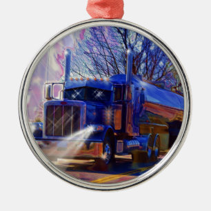Lastkraftwagen Tanker Lkw Schwertransporte Geschen Silbernes Ornament