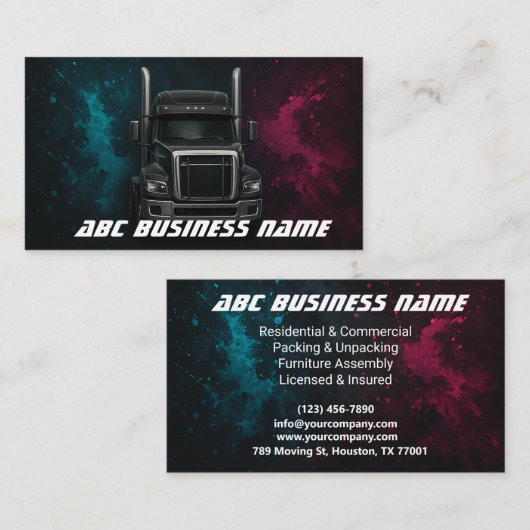 Lastkraftwagen Visitenkarte (Vorne/Hinten)